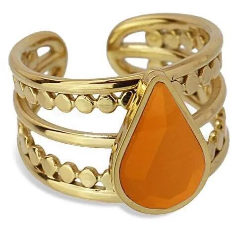 ANARTXY Anello donna acciaio gold Anartxy Sunflowers