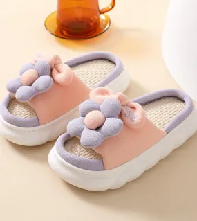 Autunno Biancheria per la casa Pantofole da donna Moda Fiore carino Infradito Design da donna Scarpe Scivoli Shools Piattaforma