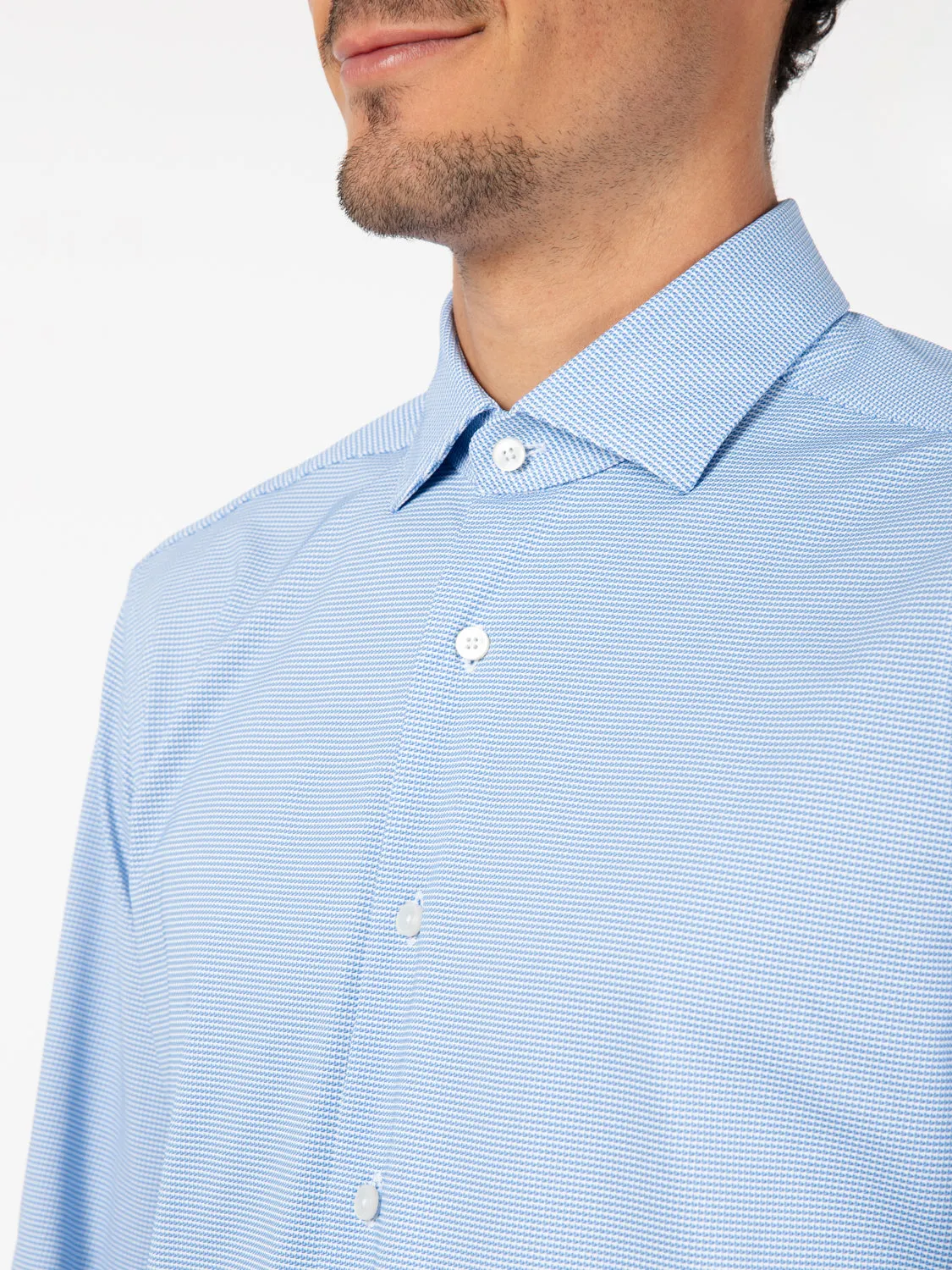Camicia active micro fantasia azzurro