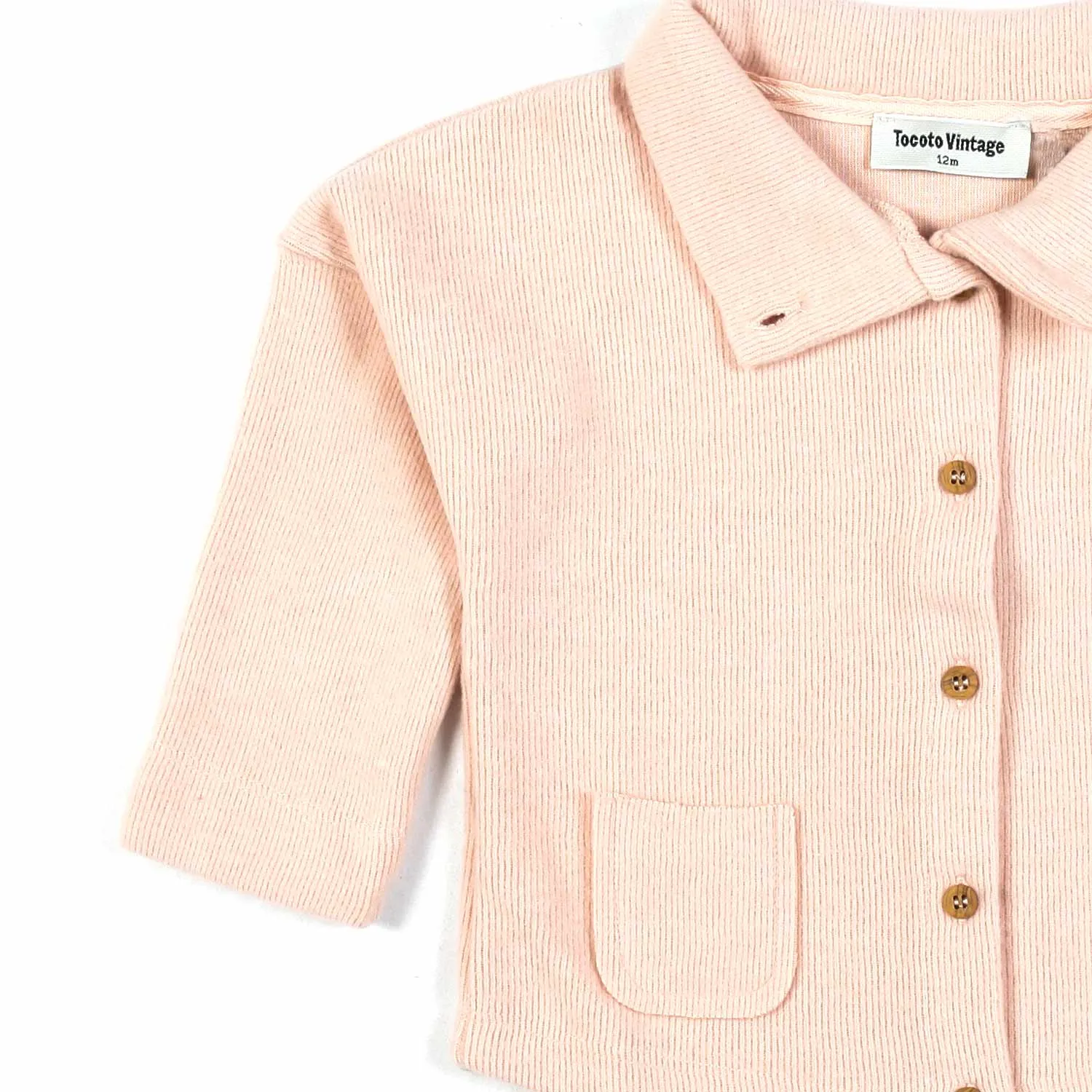 Camicia Corduroy Rosa Chiaro Bimba
