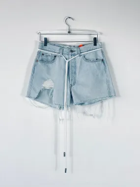 Denim Ripped Black Shorts