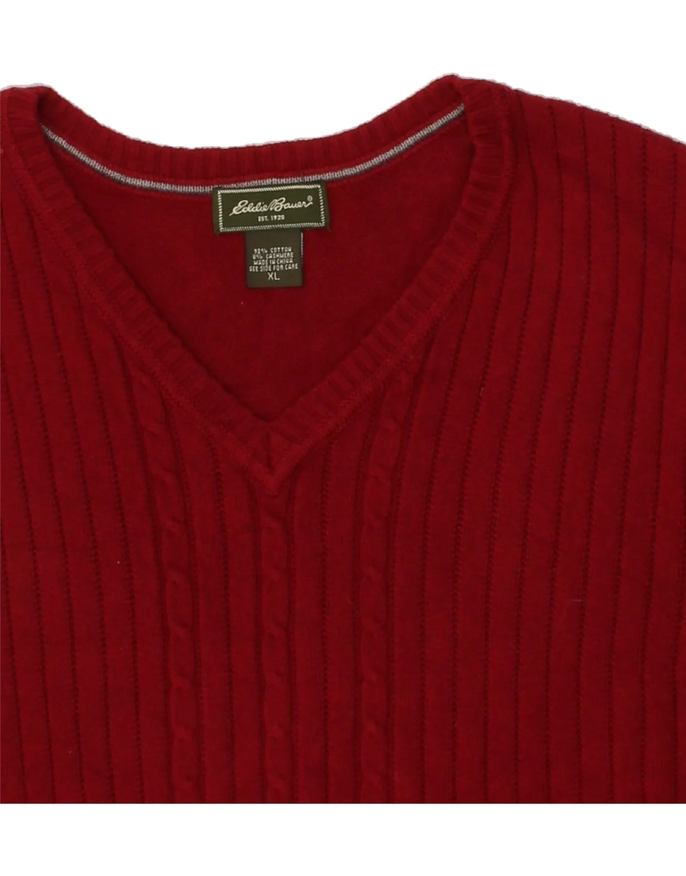 EDDIE BAUER Mens Vest Tank Top XL Red Cotton