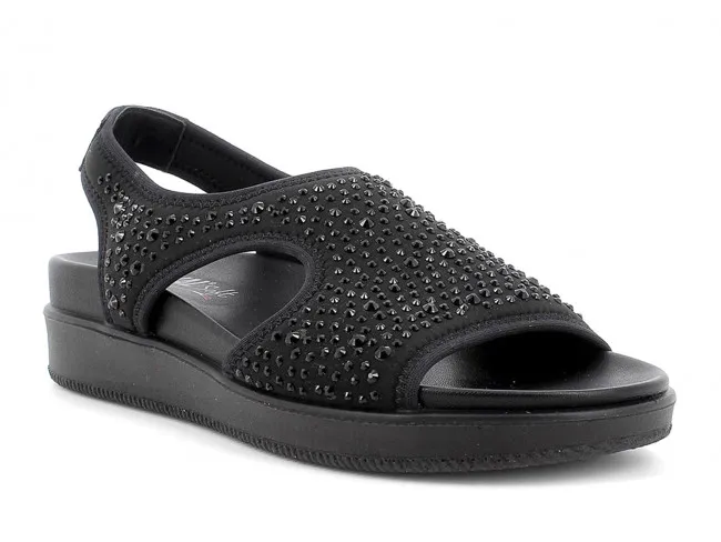 ENVAL SOFT SANDALI DONNA ESTATE 7281300  GLITTER NERO