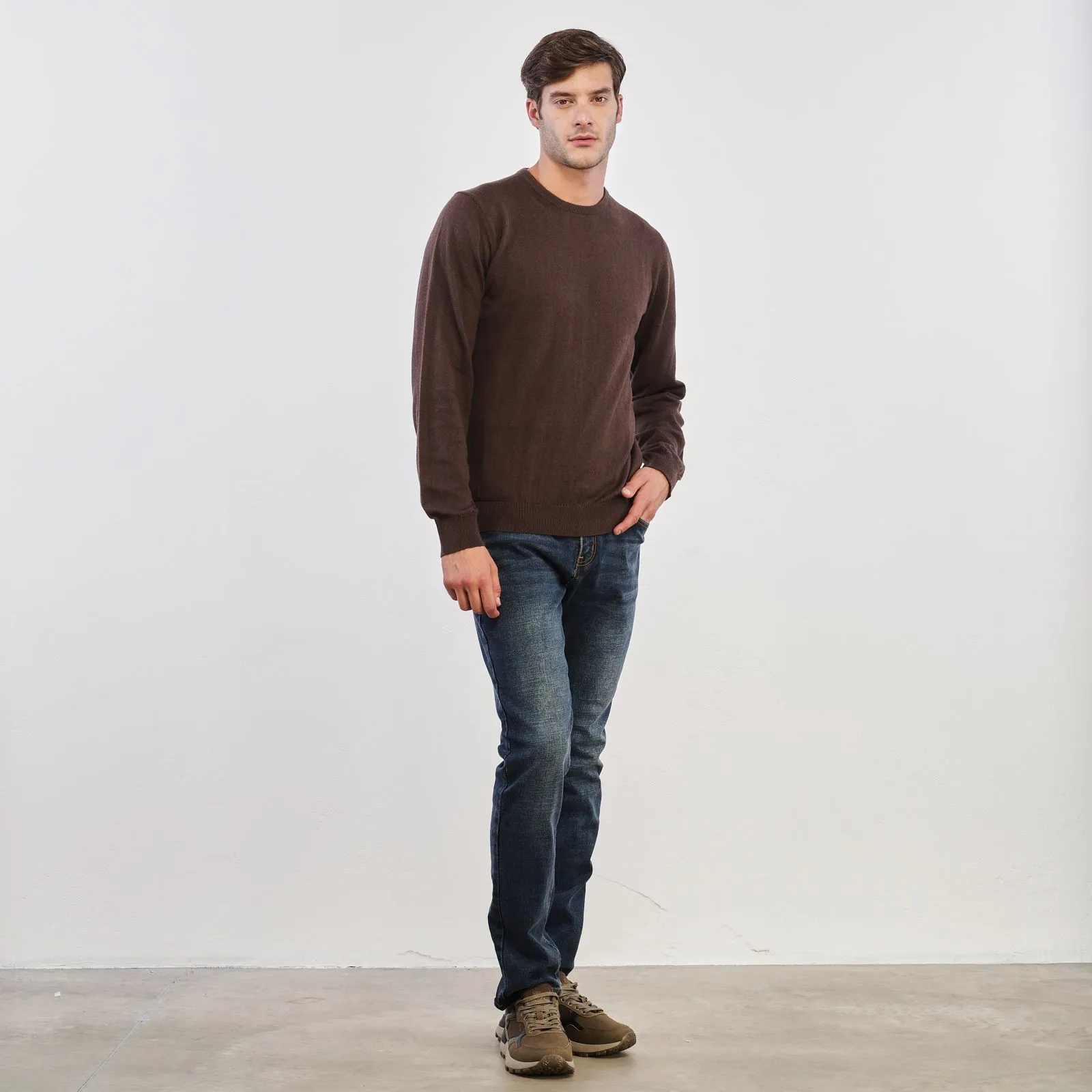 Jeans blu effetto stone washed
