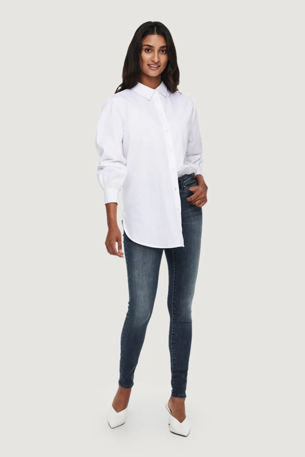 Jeans skinny Only ONLWAUW MID SK DNM BJ777 NOOS Dark Blue Denim