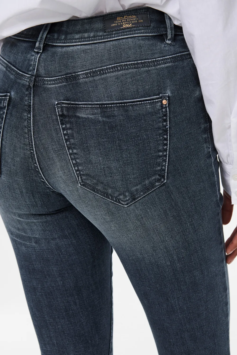Jeans skinny Only ONLWAUW MID SK DNM BJ777 NOOS Dark Blue Denim