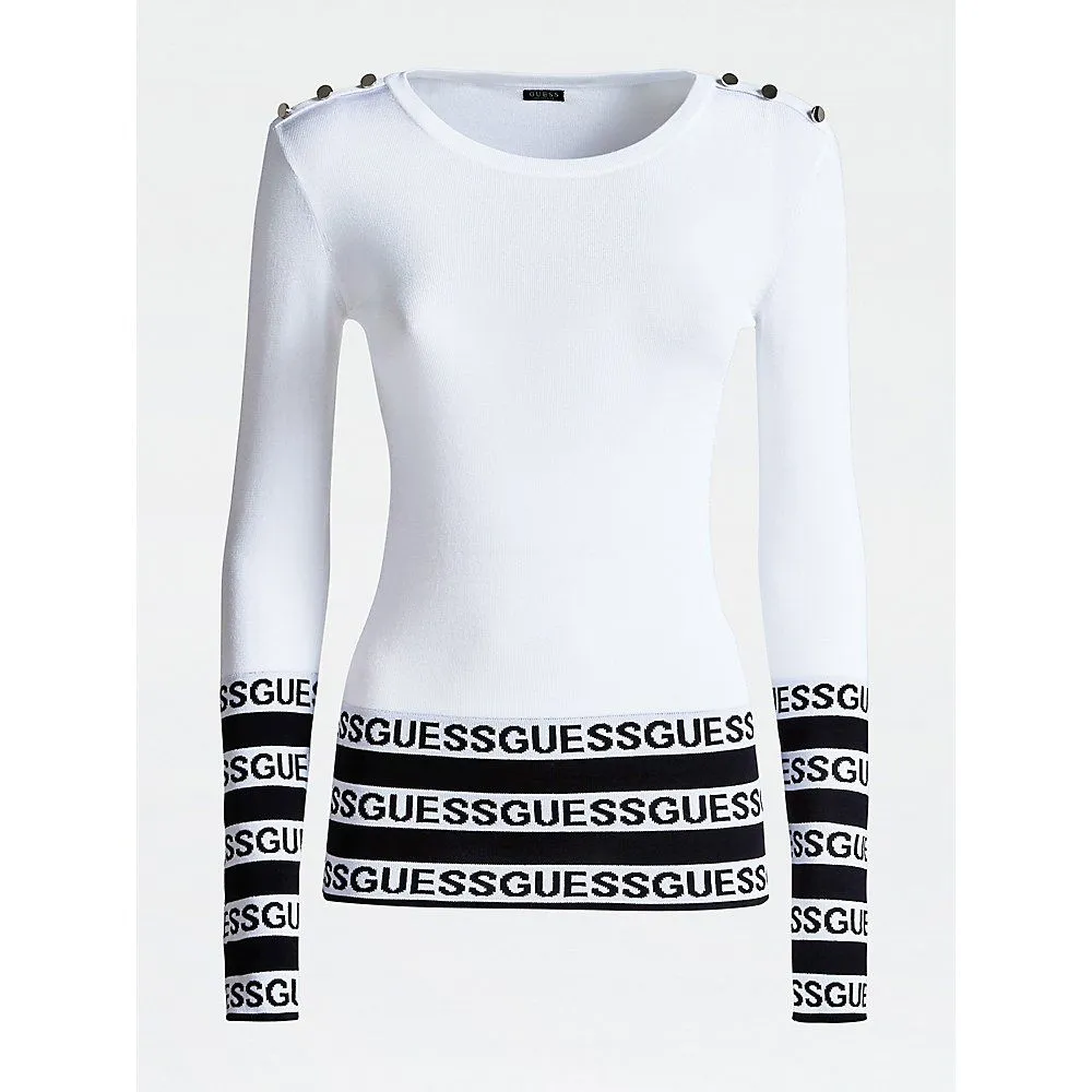 Maglia logo con bottoncini sulle spalle