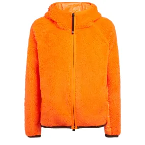 MONCLER  Felpa in pile arancione