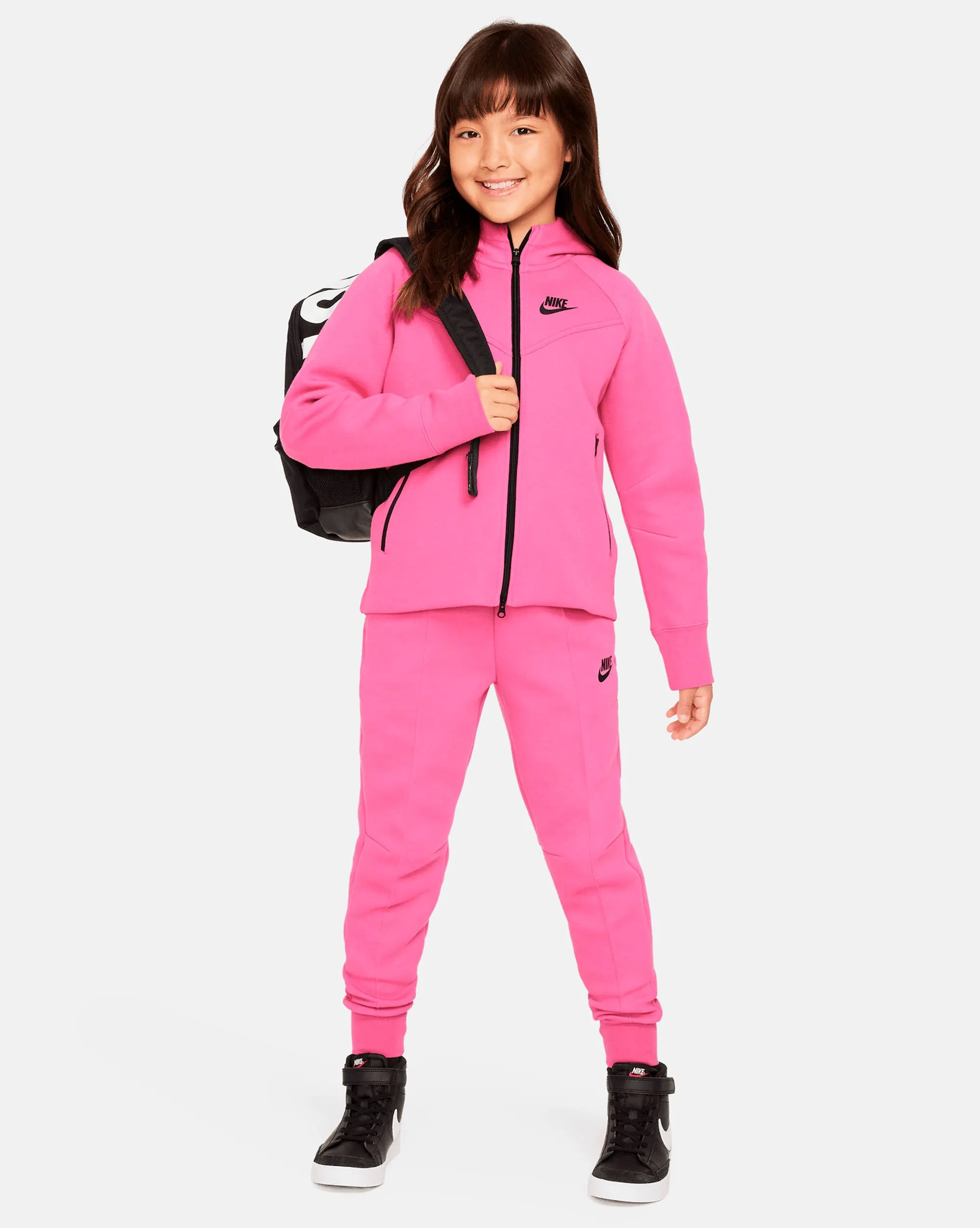 Nike Sportswear Felpa Con Cappuccio e Zip Tech Fleece Rosa Bambina