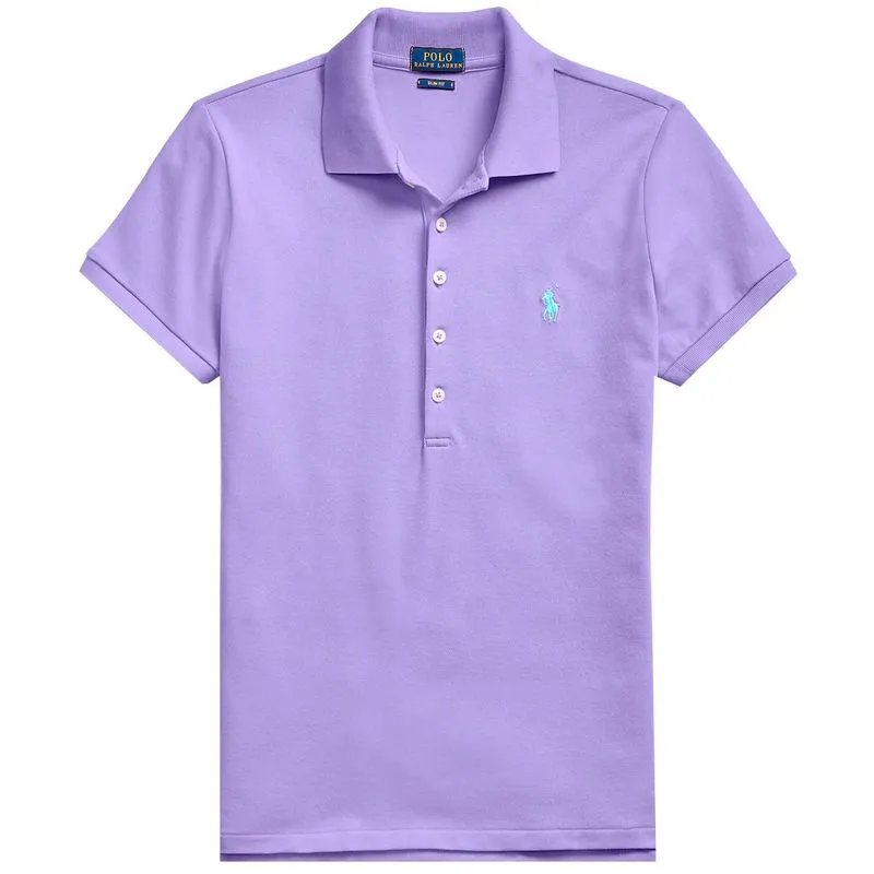 Polo Slim fit stretch viola con pony 