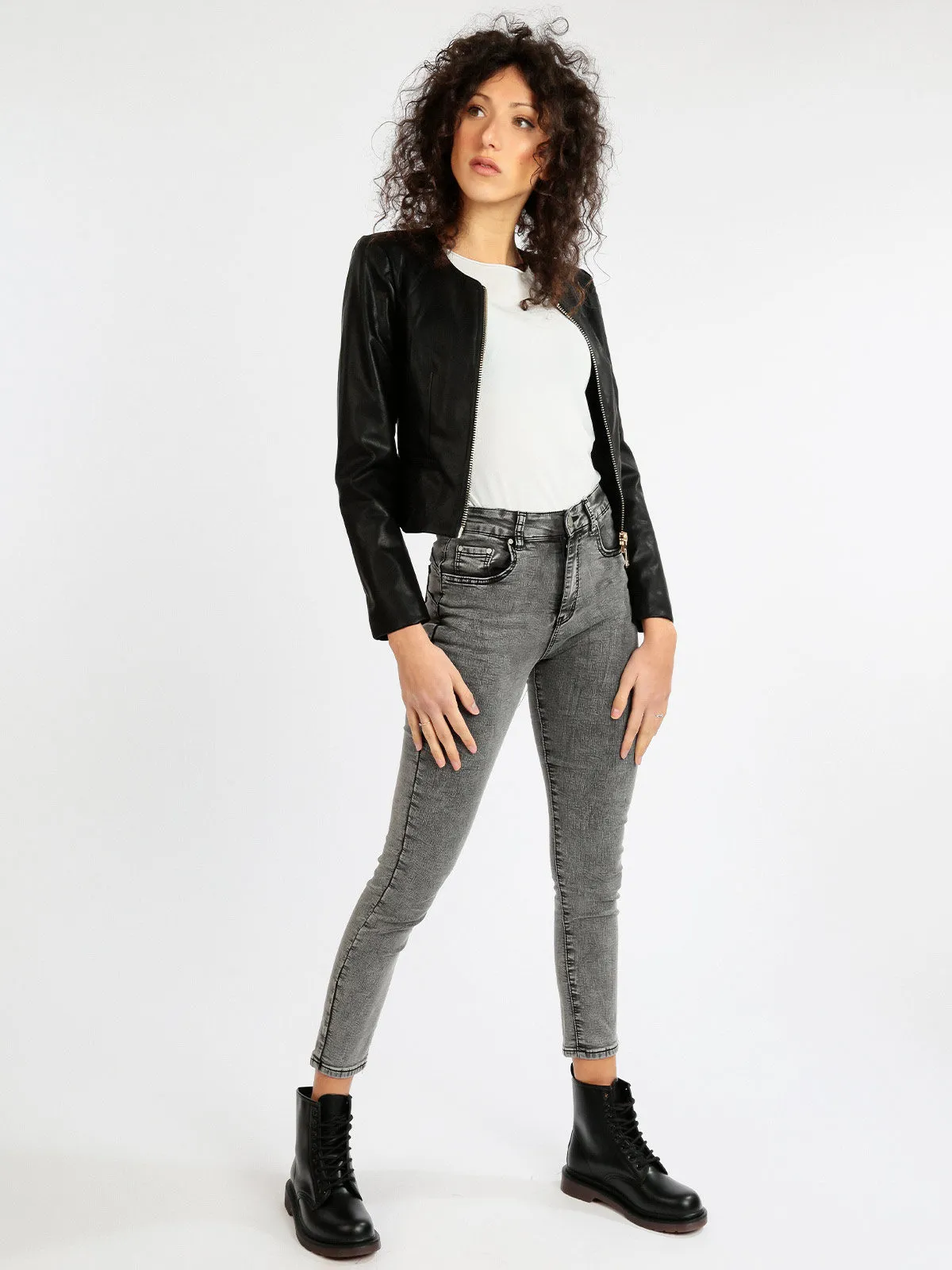 Solada Blouson femme similicuir slim