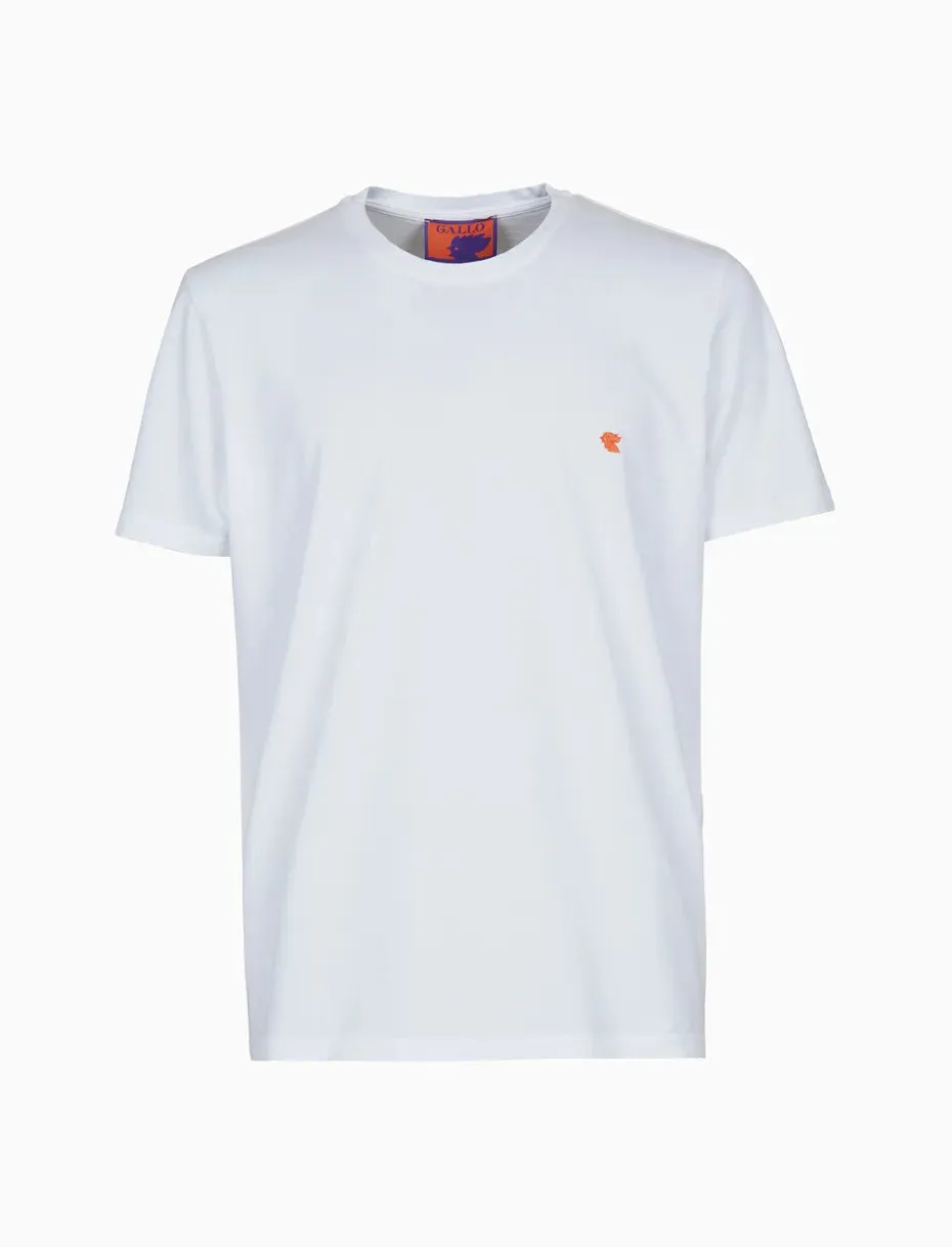 T-Shirt Girocollo Gallo Bianca