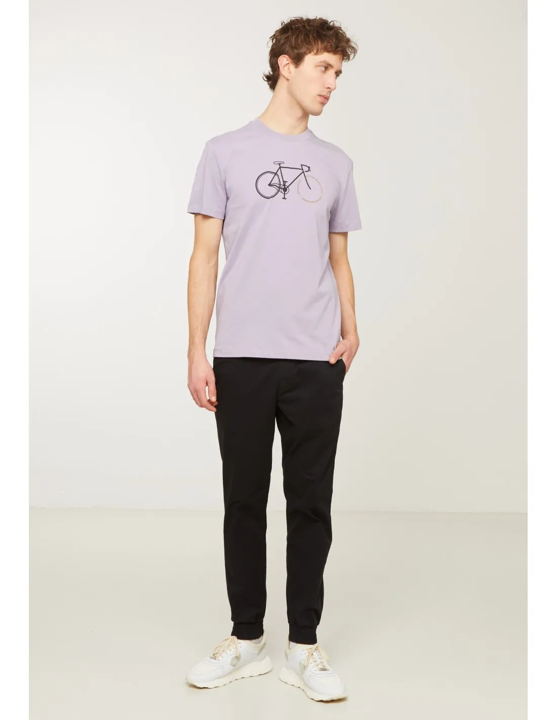 T-SHIRT IN COTONE BIOLOGICO GOTS E VEGAN "AGAVE BIKE LETTERS"