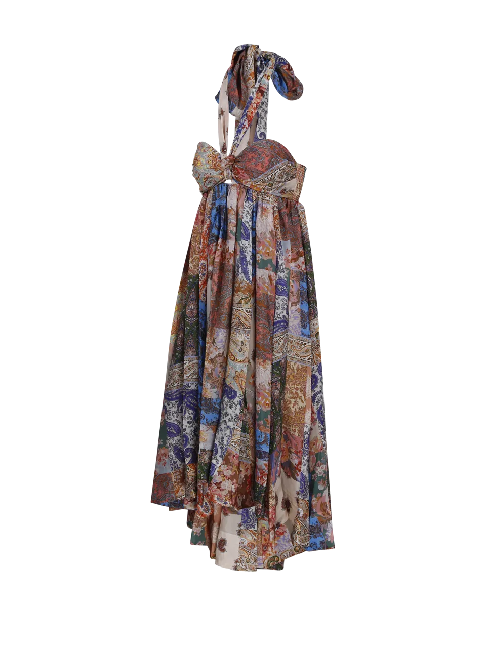 WOMAN ZIMMERMANN MULTICOLOR SILK DEVI HALTER MAXI DRESS